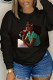 Black Green Casual Daily Print Basic O Neck Tops