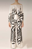 Decorative Pattern Sweet Print Patchwork Off the Shoulder Long Sleeve Two Pieces
