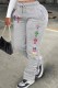 Light Gray Casual Print Patchwork Bottoms
