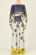 Decorative Pattern Sweet Print Patchwork Off the Shoulder Long Sleeve Two Pieces
