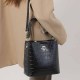 Black Simplicity Letter Patchwork Bags