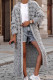 Grey Sweet Solid Tassel Patchwork Cardigan Collar Outerwear