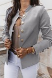 Khaki Casual Solid Cardigan Outerwear