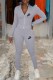 Grey Casual Print Letter Zipper Collar Long Sleeve Two Pieces