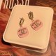 Pink Celebrities Letter Rhinestone Earrings