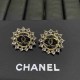 Gold Elegant Letter Rhinestone Earrings