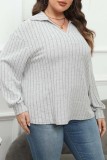 Purplish Red Casual Solid Basic V Neck Plus Size Tops