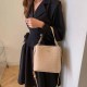 Khaki Simplicity Letter Patchwork Bags