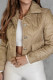 Khaki Sweet Solid Patchwork Pocket Buckle Turndown Collar Outerwear