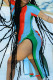 Sky Blue Casual Striped Patchwork See-through Slit O Neck Short Sleeve Dress Plus Size Dresses