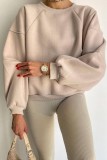 Camel Casual Solid Basic O Neck Tops
