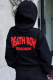 Black Casual Daily Print Draw String Hooded Collar Tops