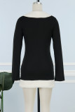 Black Casual Patchwork Cardigan Contrast Outerwear