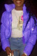 Purple Sexy Solid Patchwork Zipper O Neck Outerwear