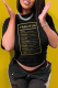 Black Casual Print Patchwork Letter O Neck T-Shirts