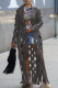 Grey Street Solid Hollowed Out Patchwork Turn-back Collar Outerwear