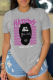 Light Gray Daily Vintage Print Patchwork Letter O Neck T-Shirts