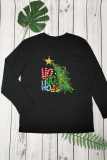 White Casual Christmas Tree Printed Basic O Neck T-Shirts