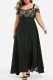 Black Casual Solid Patchwork Off the Shoulder Long Dress Plus Size Dresses