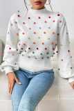 Apricot Casual Solid Patchwork Half A Turtleneck Tops