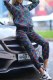 Colour Casual Print Letter Zipper Collar Long Sleeve Two Pieces