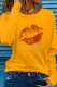 Yellow Casual Patchwork O Neck T-Shirts