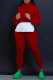 Burgundy Casual Solid Patchwork Hooded Collar Long Sleeve Two Pieces