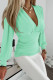 Light Green Casual Print Solid Patchwork V Neck Tops