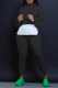 Black Casual Solid Patchwork Hooded Collar Long Sleeve Two Pieces