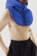 Blue Casual Solid Patchwork Zipper Hooded Collar Outerwear