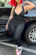 Black Casual Solid Patchwork Zipper Halter Skinny Jumpsuits