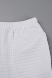Deep Red Street Solid Patchwork Regular Mid Waist Straight Solid Color Bottoms
