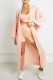 Coral Powder Casual Solid Cardigan Outerwear