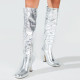 Silver Casual Patchwork Solid Color Square Comfortable Out Door Shoes (Heel Height 3.54in)