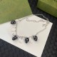 Black Silver Street Letter Chains Necklaces