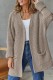 Khaki Casual Solid Patchwork Cardigan Outerwear