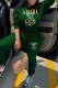 Dark Green Casual Print Letter O Neck Long Sleeve Two Pieces