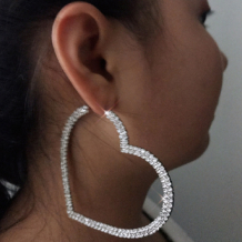 Silver Sexy Patchwork Rhinestone Earrings