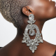 Silver Sexy Street Patchwork Flash Drilling Hollowed Out Earrings