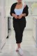 Black Casual Solid Basic Hooded Collar Long Sleeve Two Pieces