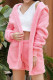 Pink Casual Living Solid Patchwork Draw String Three Pieces