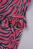 Red Black Sexy Print Bandage Backless Halter Sleeveless Dress Dresses