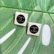 White Simplicity Letter Patchwork Earrings