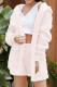 Cream White Casual Living Solid Patchwork Draw String Three Pieces