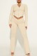Apricot Casual Solid Asymmetrical Zipper Collar Long Sleeve Two Pieces