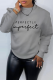 Light Gray Casual Street Print Patchwork O Neck Tops
