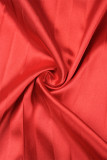 Red Elegant Solid Bandage Patchwork Pleated O Neck A Line Dresses