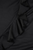 Black Sexy Solid Backless Spaghetti Strap Sleeveless Dress Dresses