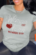 Light Gray Casual Street Print Patchwork Letter O Neck T-Shirts