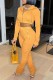 Yellow Casual Solid Patchwork Zipper Collar Long Sleeve Two Pieces